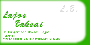 lajos baksai business card